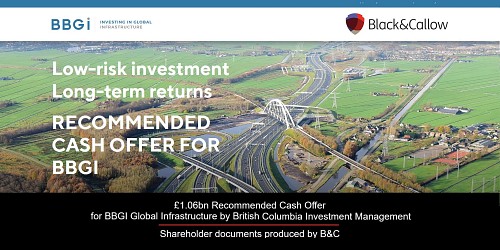 B&C assists Britsh Columbia's £1bn bid for BBGI Global Infastructure