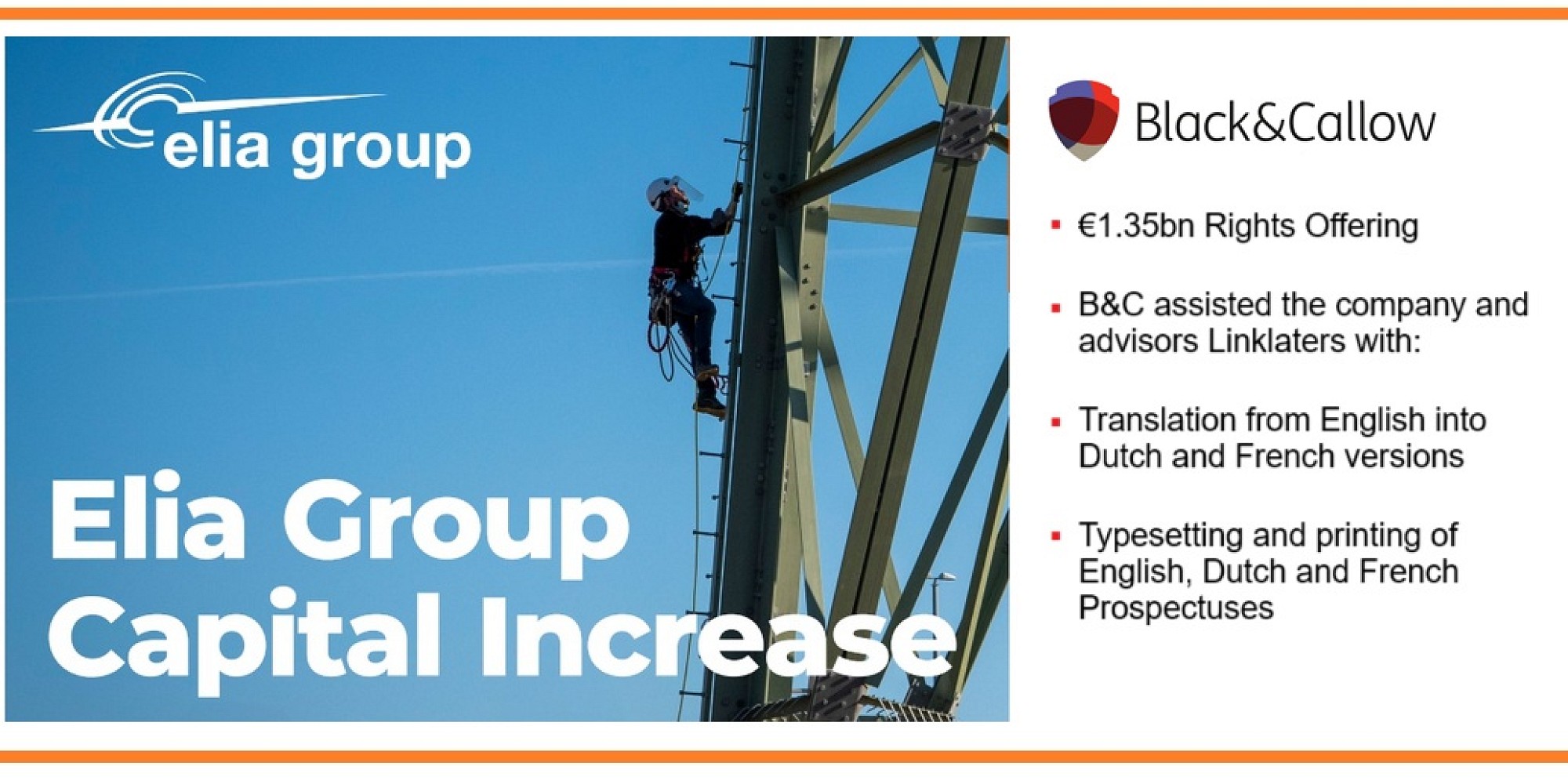 Power rangers: helping Elia Group with its €1.35bn Rights Offering