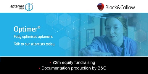 B&C helps support Aptamer's £2m equity fundraising