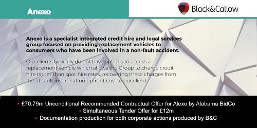 Two sterling transactions for Anexo Group